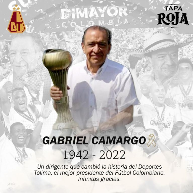 La Fábrica de Licores del Tolima y su gerente, Franz Bedoya Rubio, expresa sus condolencias por el fallecimiento del Ex Senador Gabriel Camargo.