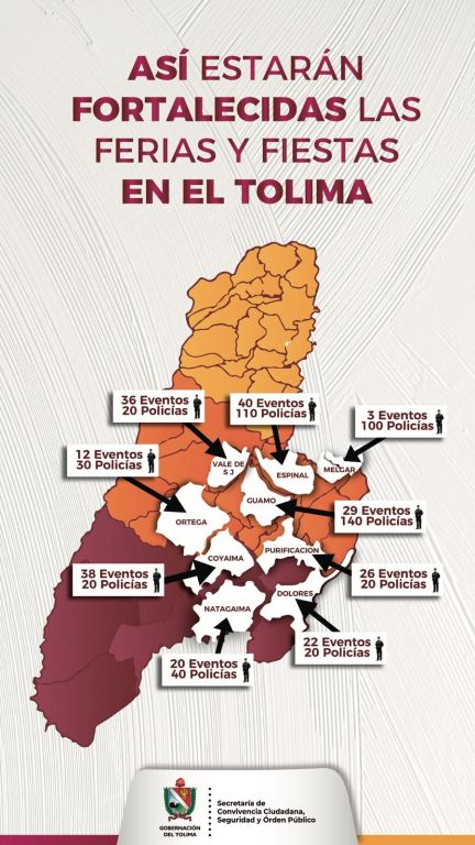 Así se prepara el Tolima en seguridad para las ferias y fiestas