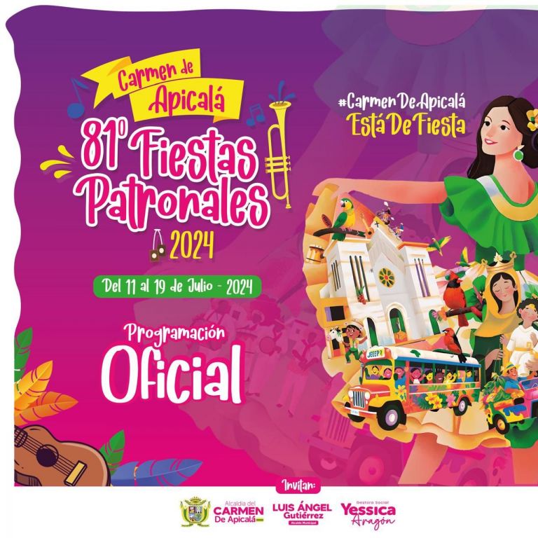 Carmen de Apicalá está de fiesta, prepárate para la versión 81° de sus  Fiestas Patronales.