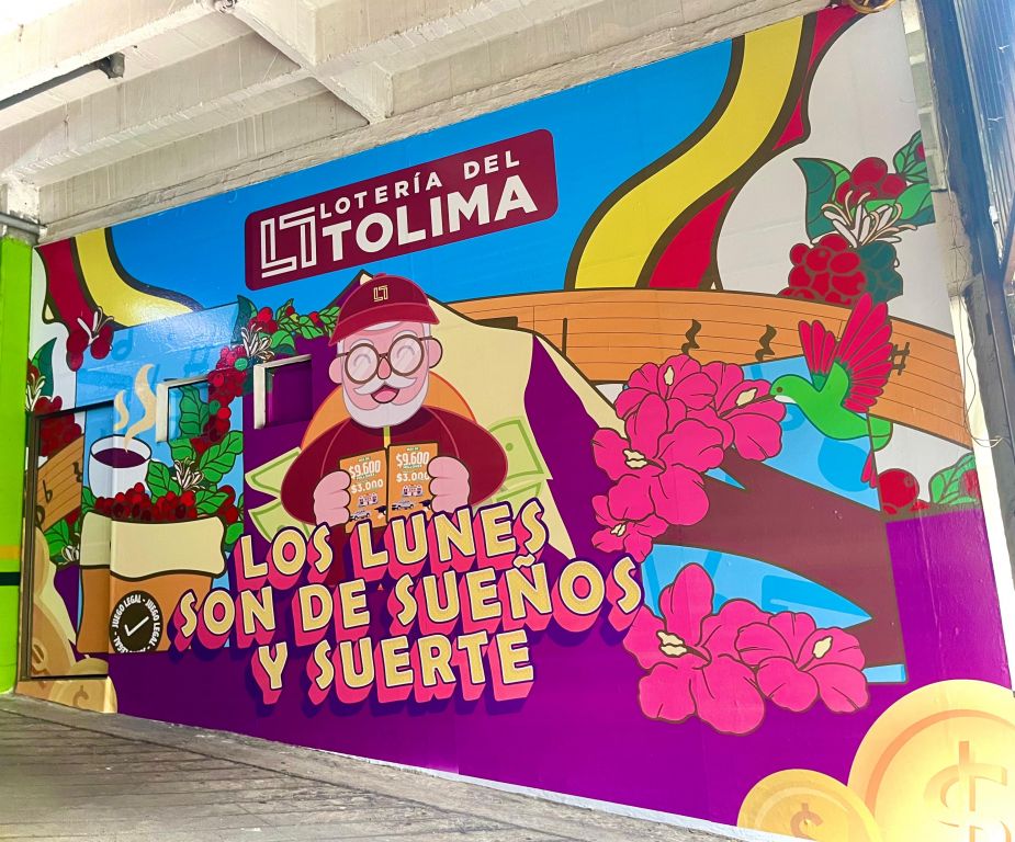 El Misterio del mural que da premios: Aseguran que este mural ha dado la suerte a ganadores con la Lotería del Tolima