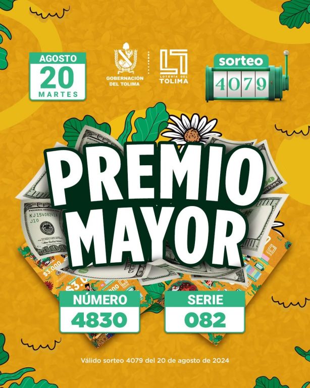 #ResultadosLoteriadelTolima | La suerte de Colombia está con la Tolima, revisa tu número ganador de este sorteo porque puedes ser el ganador de: