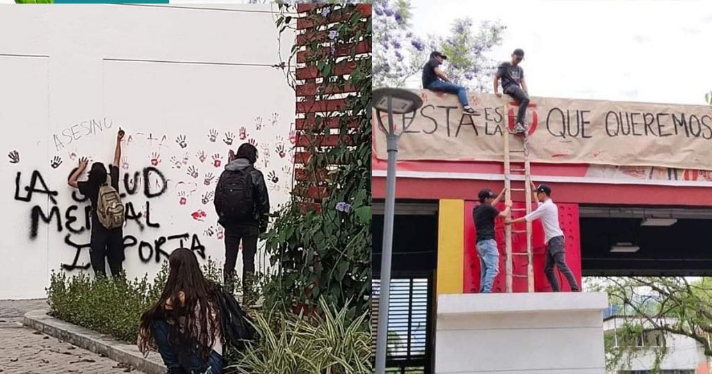 Jornada de protestas en la UT terminó en graves desmanes.