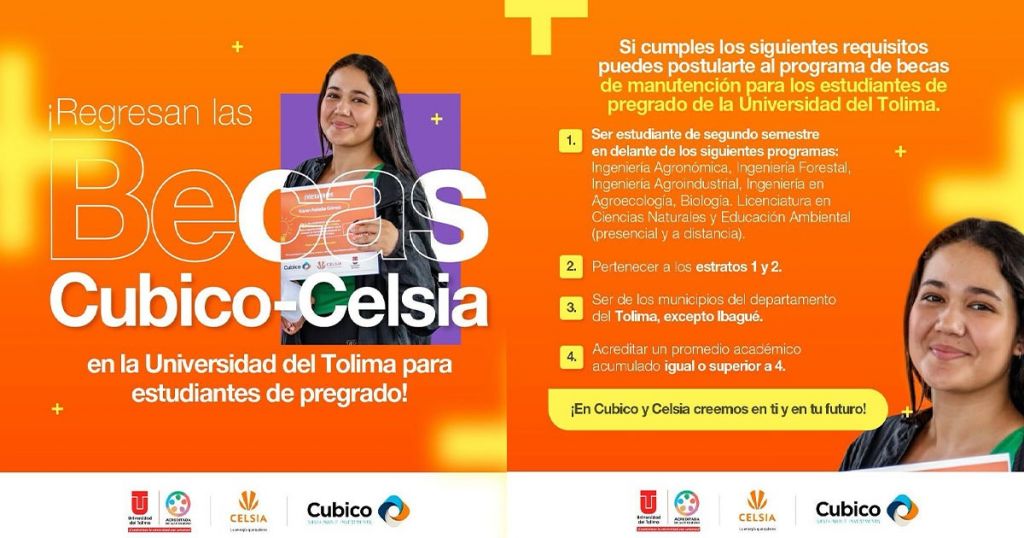 Vuelven las becas Celsia-Cúbico para estudiantes de la Universidad del Tolima