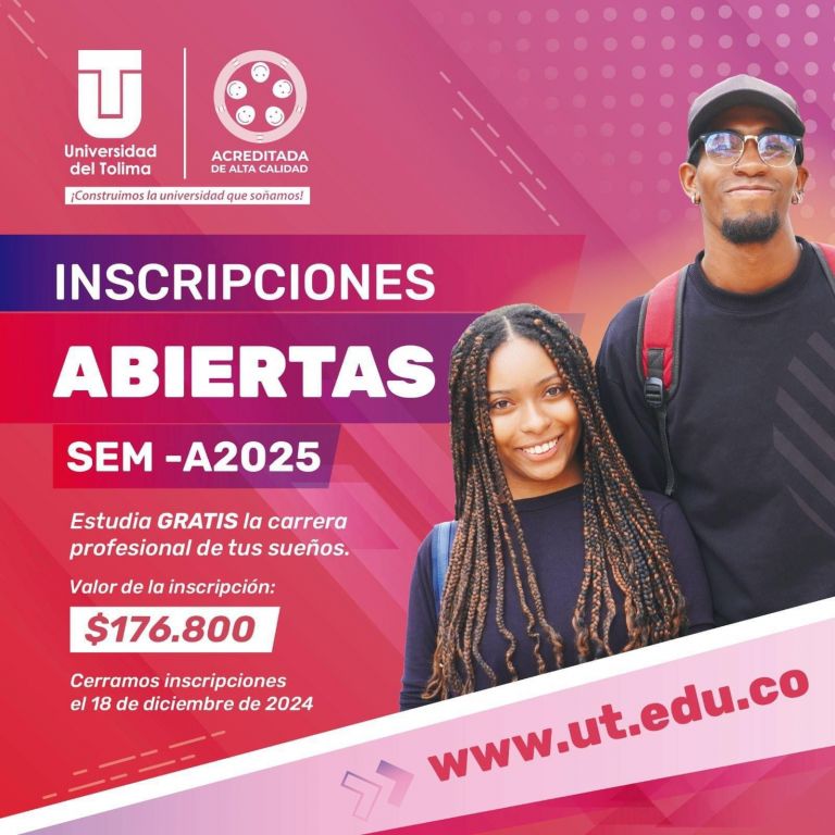 Prepárese! Están listas las fechas de inscripción para el Semestre A 2025 en la Universidad del Tolima