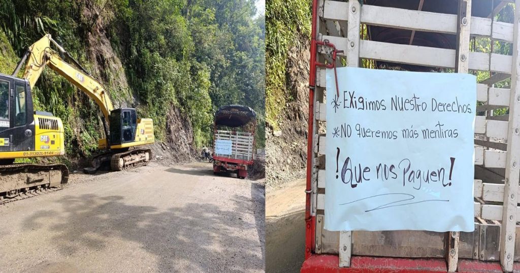 Ingenieros que hacen vía en el sur del Tolima incumplidos, trabajadores hacen paro