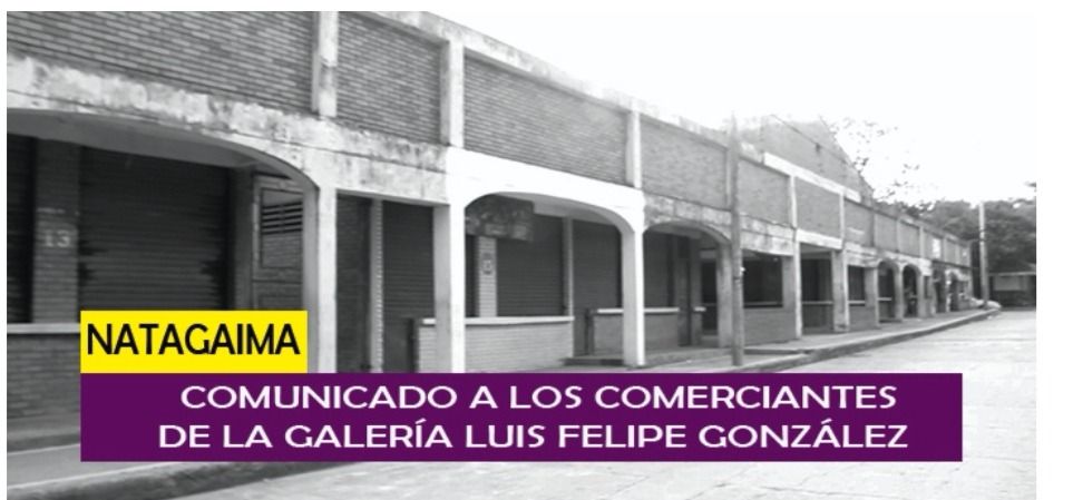 Comunicado a los comerciantes de la Galería de Natagaima Tolima